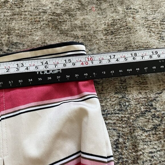 New York & Company NWT Striped Pleated A-line Skirt Sz 8 Multicolor Pink Preppy - Picture 10 of 12